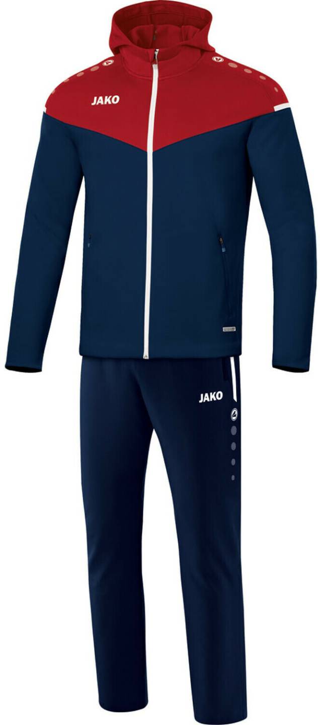 sportland JAKO Woven Tracksuit Champ 2.0 with Hoodmarine/chili red Tute sportive